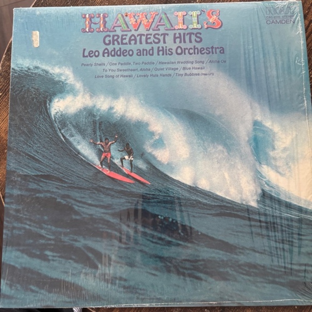 Leo Addeo and His Orchestra - Hawaii's Greatest Hits Vinyl, CAS-2506, Good cond.